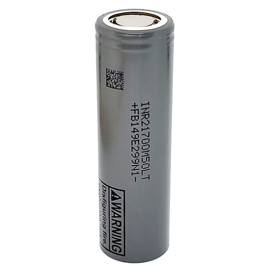 LG INR 21700 M50LT 7.2A 5000mAh High Drain Flat Top Rechargeable Battery