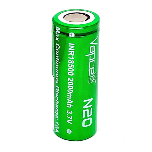 Vapcell N20 INR 18500 10A 2000mAh High Drain Flat Top Rechargeable Battery