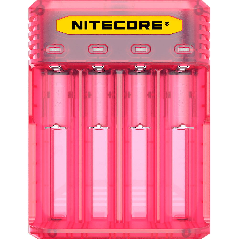 NITECORE Q4 Intellicharger Universal 4-Bay Smart Rechargeable Battery 2A Quick Charger Pinky Peach Color