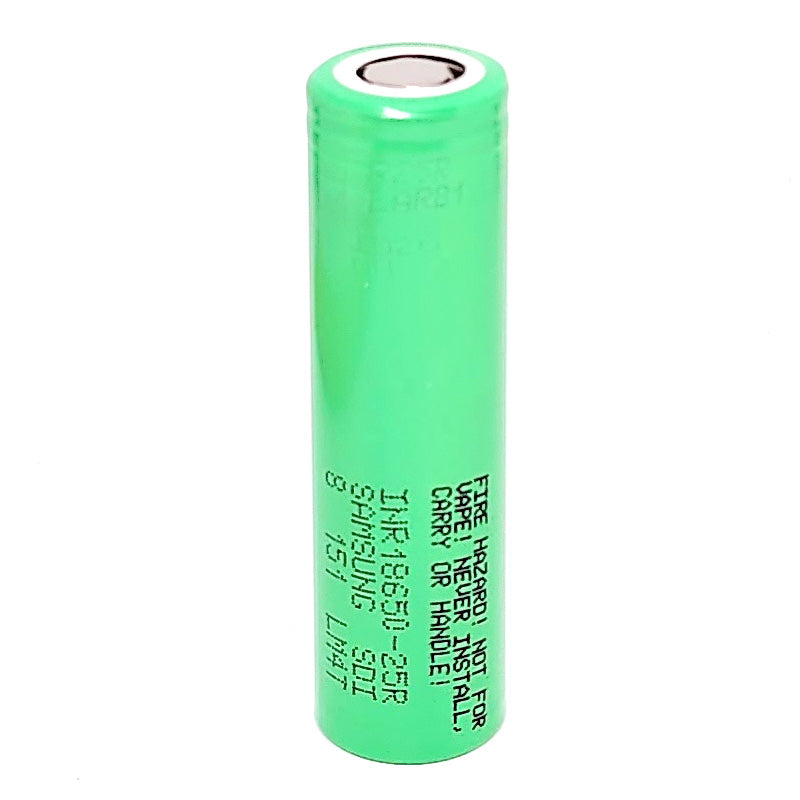 Samsung INR 18650 25R 20A 2500mAh High Drain Flat Top Rechargeable Battery