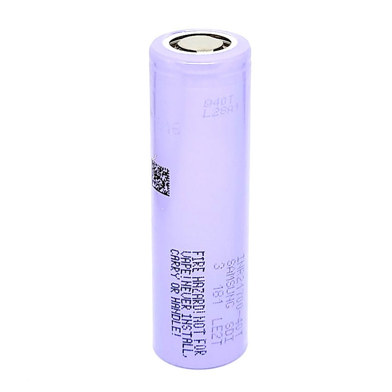 Samsung INR 21700 40T 30A 4000mAh High Drain Flat Top Rechargeable Battery