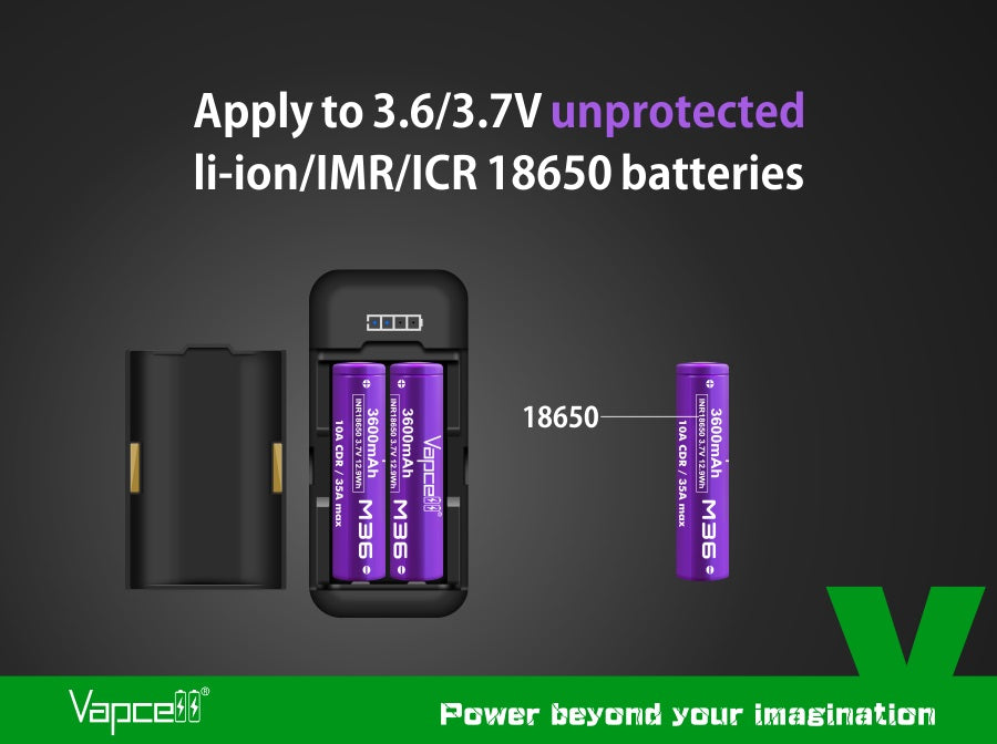 Vapcell P2 Intelligent Rechargeable 18650 Battery Charger & Portable Power Bank