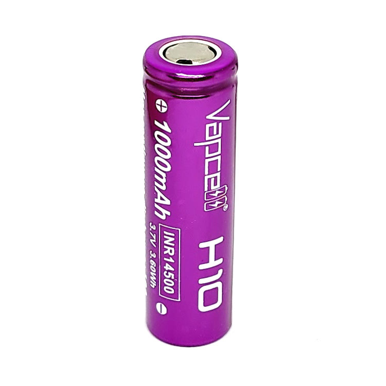 Vapcell H10 INR 14500 10A 1000mAh High Drain Flat Top Rechargeable Battery