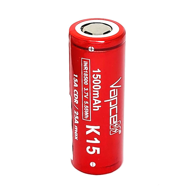 Vapcell K15 INR 18500 15A 1500mAh High Drain Flat Top Rechargeable Battery