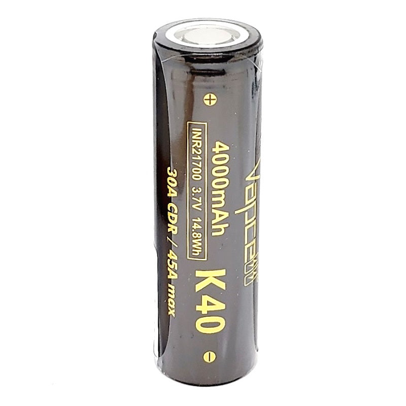 Vapcell K40 INR 21700 30A 4000mAh High Drain Flat Top Rechargeable Battery