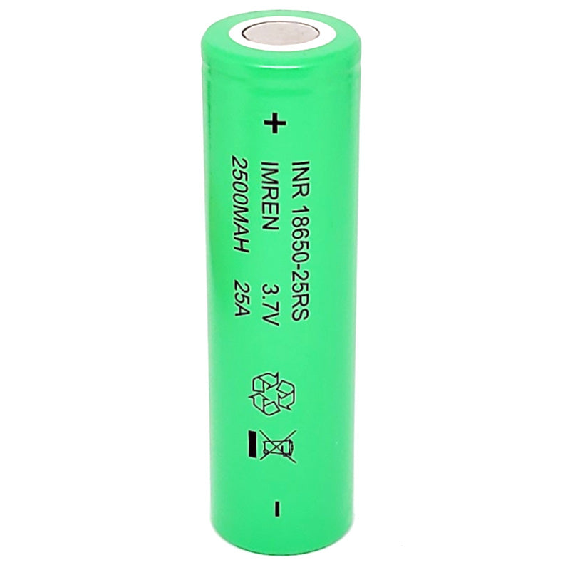 IMREN INR 18650 25RS 2500mAh 25A High Drain Flat Top Rechargeable Battery