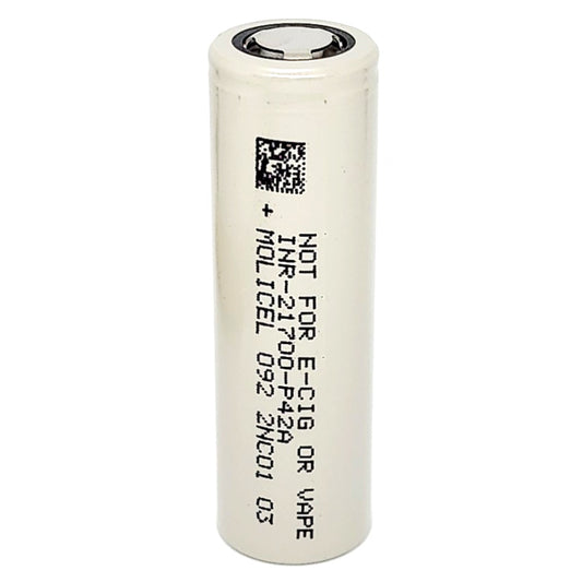 Molicel INR 21700 P42A 4200mAh 45A High Drain Flat Top Rechargeable Battery