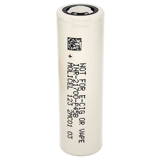 Molicel INR 21700 P45B 4500mAh 45A High Drain Flat Top Rechargeable Battery