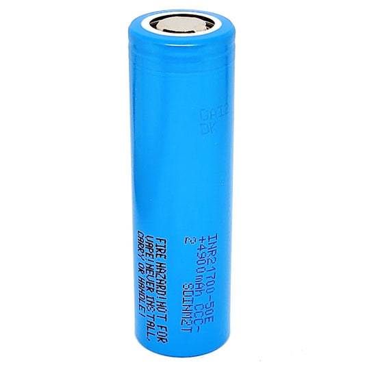 Samsung INR 21700 50E 5000mAh 9.8A High Drain Flat Top Rechargeable Battery