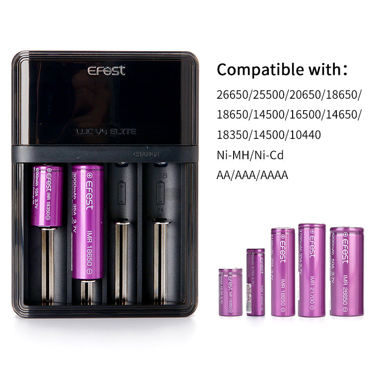 Efest Luc V4 Elite Intelligent 4 Bay Rechargeable Battery Charger
