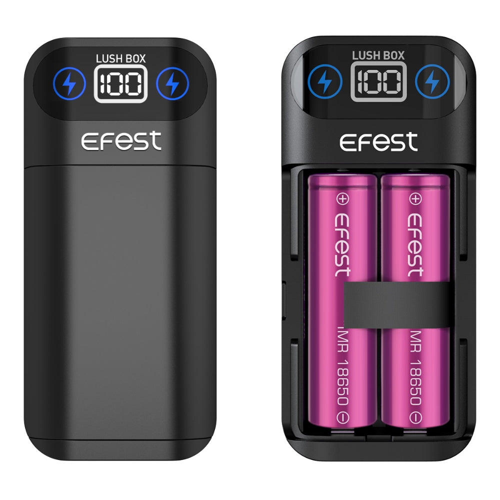 Efest Lush Box Intelligent LED Rechargeable 18650 Battery Charger & Power Bank