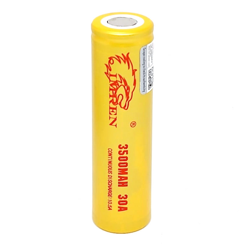 IMREN Gold INR 18650 10.5A 3500mAh High Drain Flat Top Rechargeable Battery