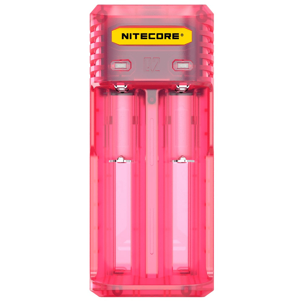 NITECORE Q2 Intellicharger Universal 2-Bay Smart Rechargeable Battery 2A Quick Charger Pinky Peach Color