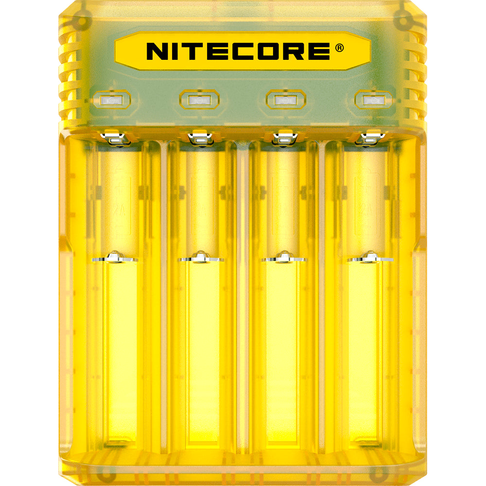 NITECORE Q4 Intellicharger Universal 4-Bay Smart Rechargeable Battery 2A Quick Charger Mango Color
