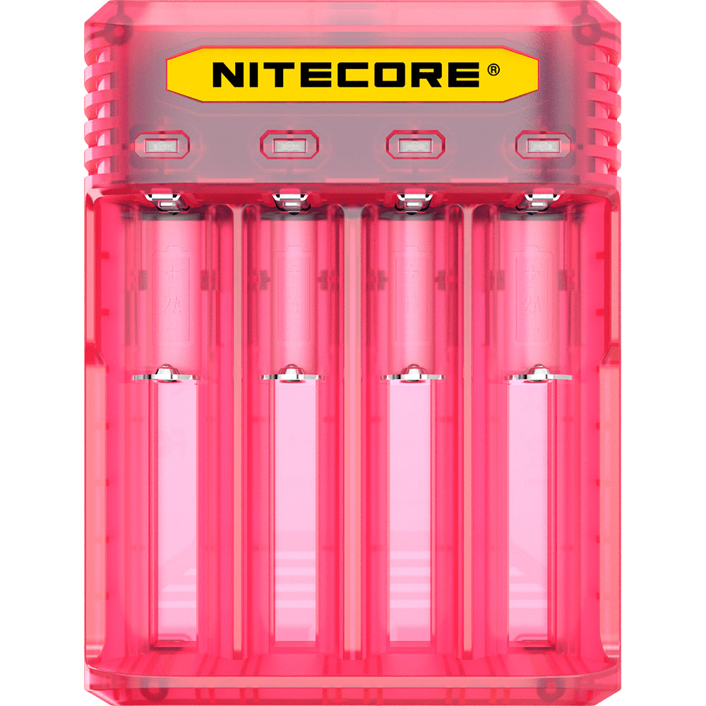 NITECORE Q4 Intellicharger Universal 4-Bay Smart Rechargeable Battery 2A Quick Charger Pinky Peach Color