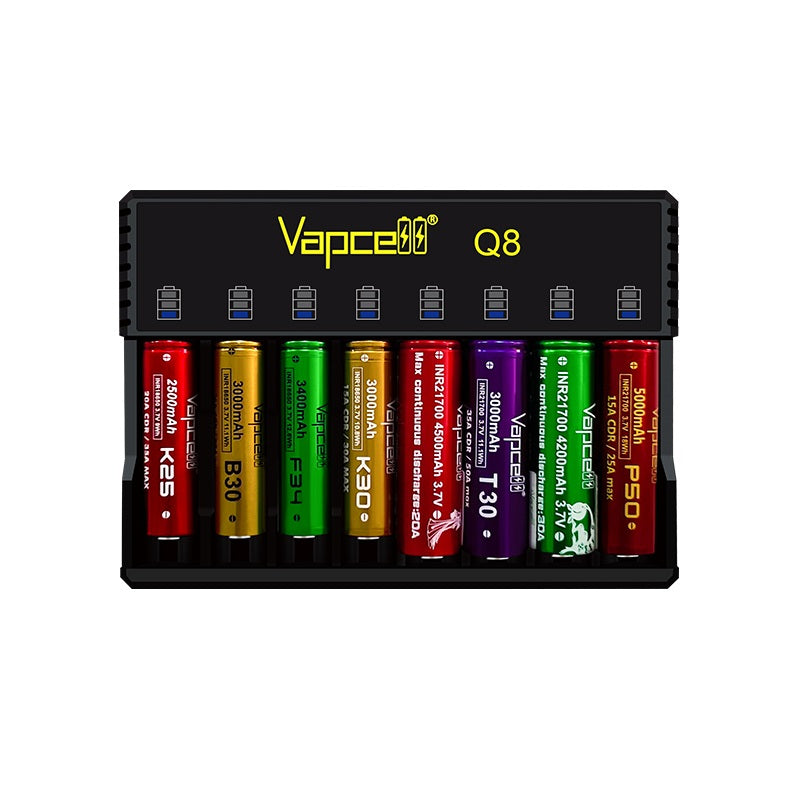 Vapcell Q8 Intelligent LED 8 Bay Rechargeable Battery Charger