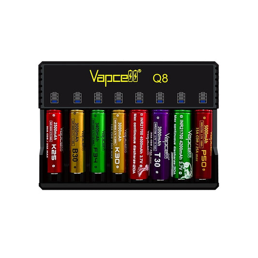 Vapcell Q8 Intelligent LED 8 Bay Rechargeable Battery Charger