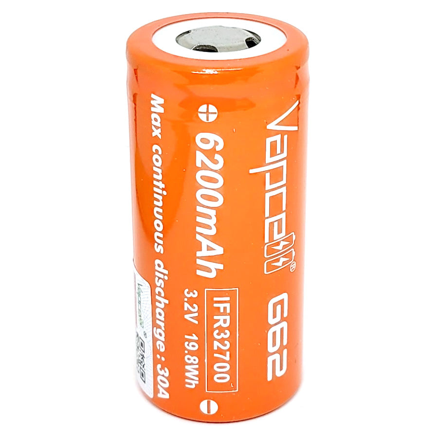 Vapcell G62 IFR 32700 30A 6200mAh High Drain Flat Top Rechargeable Battery