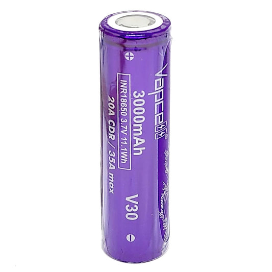 Vapcell V30 INR 18650 20A 3000mAh High Drain Flat Top Rechargeable Battery