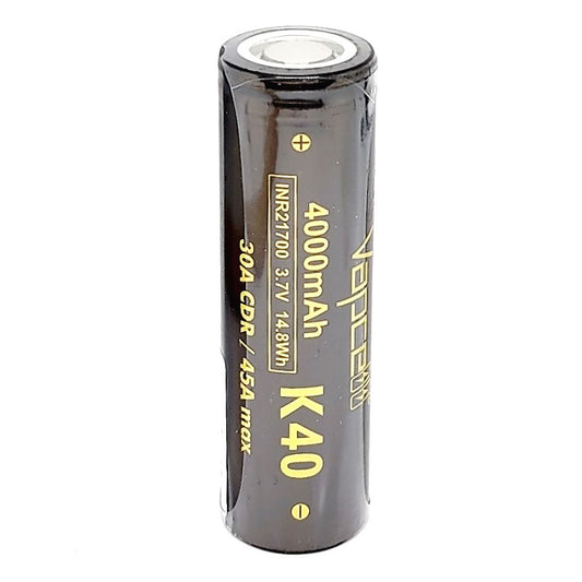 Vapcell K40 INR 21700 30A 4000mAh High Drain Flat Top Rechargeable Battery
