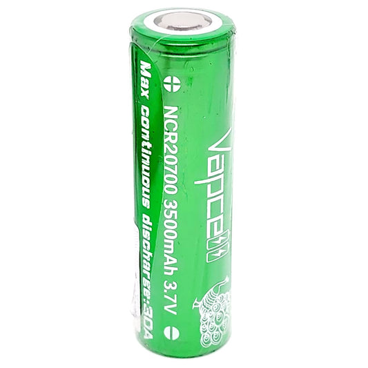Vapcell NCR 20700 30A 3500mAh High Drain Flat Top Rechargeable Battery
